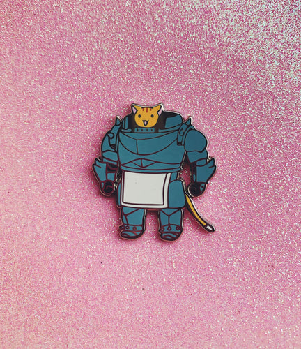 Armor Suit and Cat Pin